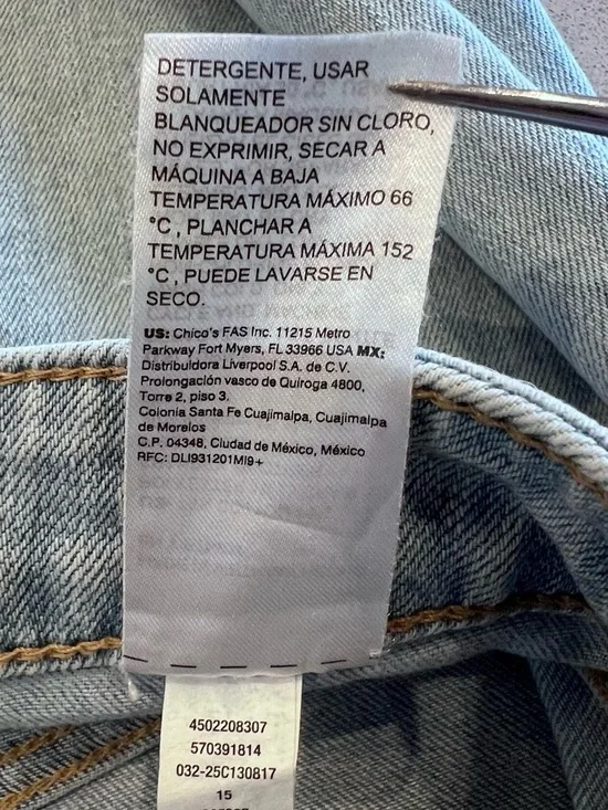 Chico's Light Blue Barrel Vibe Jean Sz 12R - Picture 6 of 6